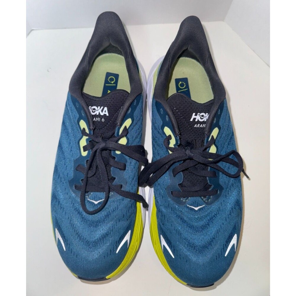 Hoka One One Arahi 6 Graphite Blue Coral Blue Men's 7 2E Wide - Picture 3 of 7